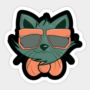 Retro Cool Cat Sticker